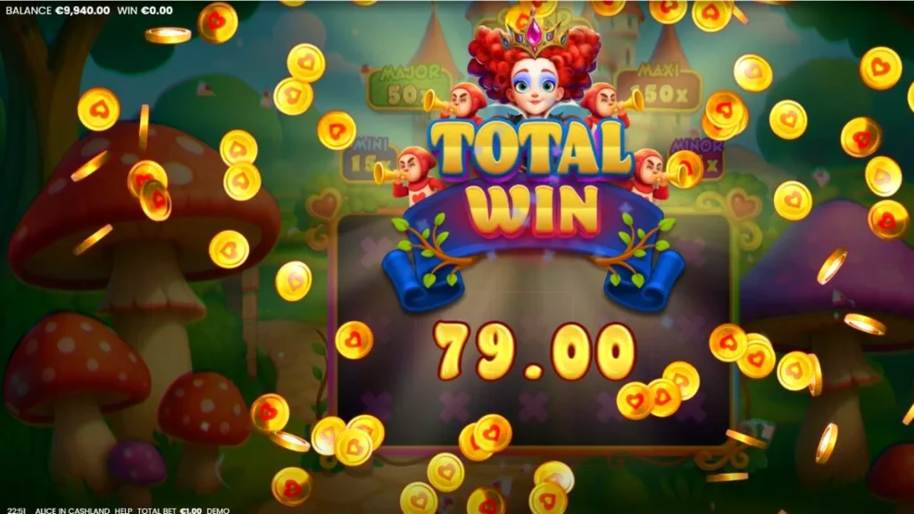 Tampilan visual slot Alice in Cashland dengan tema Wonderland